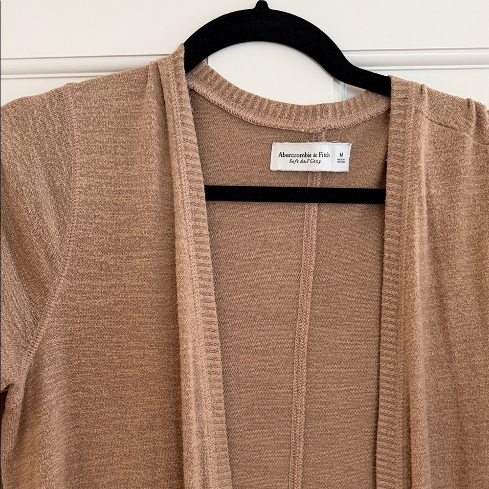 Abercrombie & Fitch Women's Tan Open Front Cardigan - Picture 2 of 2
